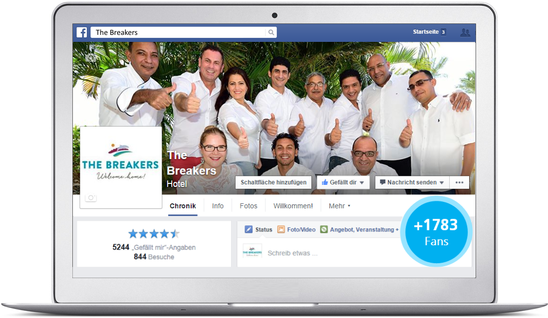 Beispiel Breakers Soma Bay Zusammenführung Fanpages - Ergebnis