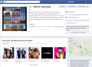  Beispiel eines eigenständigen Facebook Ortes am Beispiel der Stadt Berlin