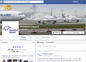 Facebook Ort mit Fanpage am Beispiel Frankfurt Airport