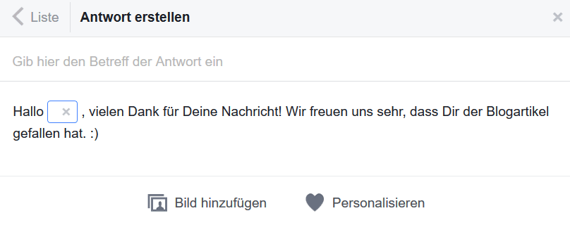 Facebook gespeicherte Antworten